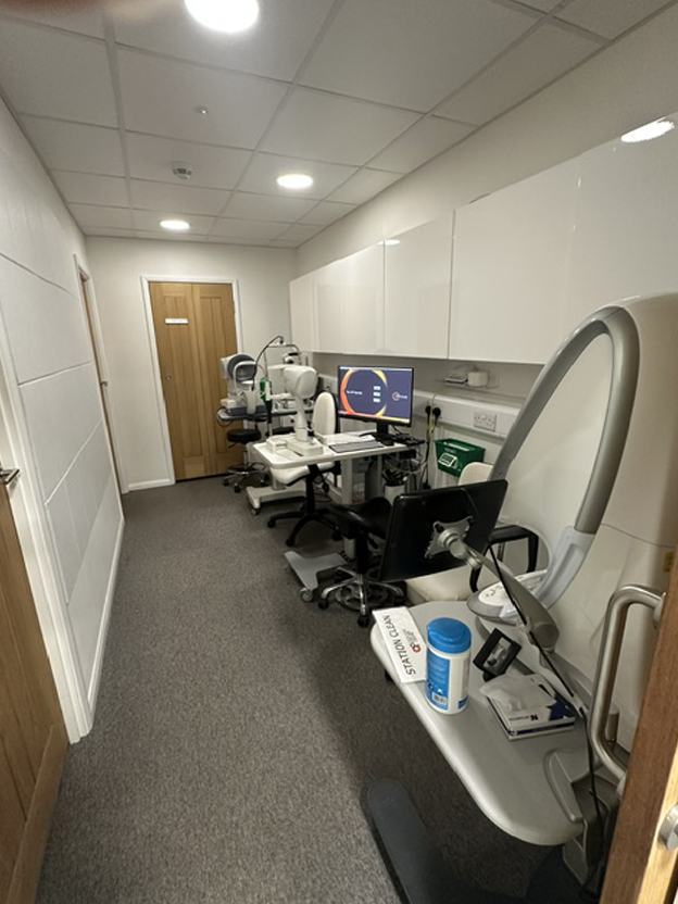 Internal image of Hassocks Eyecare shop with eye testing equipment